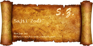 Sajti Zoé névjegykártya