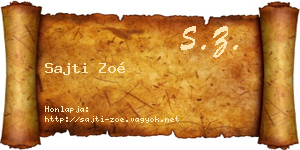 Sajti Zoé névjegykártya